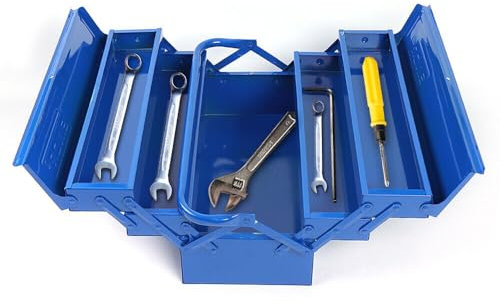 Werkzeugkasten Werkzeugkoffer 5 Fächer Metall Werkzeugkiste leer Werkstatt Werkzeugbox Toolbox Organizer