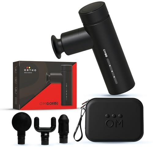 OrthoMechanik® Go 2.0 | Kompakte Massagepistole mit App-Expertenvideos, tragbar & leise I Für schnelle Regeneration & Schmerzlinderung