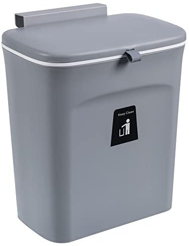 OHMG 2 secchielli per compost da cucina, 9 l, piano di lavoro o sotto il lavandino, piccolo cestino per la spazzatura con coperchio per bagno e camera da letto, secchio per compost per interni