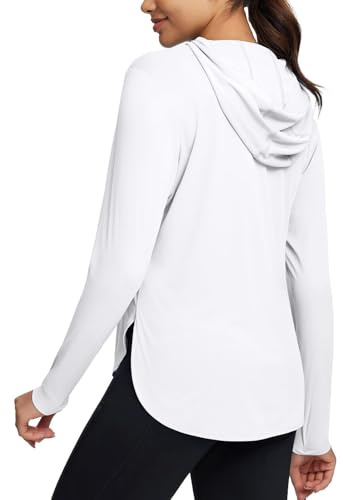 Sweats à Capuche UPF 50+ Protection Solaire pour Femme UV Hoodie Chemises de Protection Femmes Sports Manches Longues pour la randonnée Le Sport en Plein air Le Surf la Natation et la Course