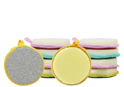 Eponges Réutilisables Lavables, Éponge À Récurer Non Rayante, Éponge À Vaisselle Double Face,éponges De Cuisine, Éponges De Cuisine 10 Pièces, Chiffons De Nettoyage Multifonctionnels pour La