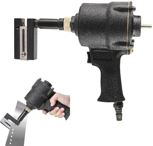 Pneumatic Hole Puncher, 3.2-13MM Air Metal Hole Punch Tool, Clamp Head 360° Rotation, Adjustable Margins, for Doors and Windows, Factory, Office and Home