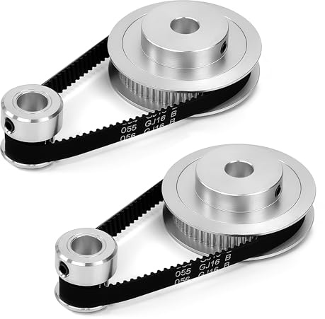 Set di 2 Ruota Sincrona GT2 per Stampante 3D, 20 e 60 Denti 8mm Foro Puleggia Alesaggio Puleggia Dentata in Alluminio, con 2 Pezzi Lunghezza 200mm Larghezza 6mm Cinghia (20-60T-8B-6)