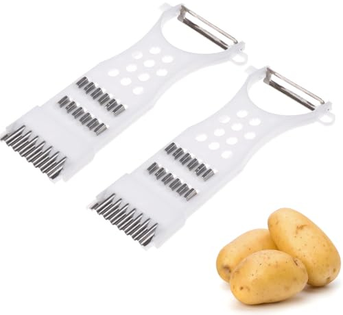 DOKRIN Peladores de fruta y verdura，Cortador de verduras de cocina de 2 piezas Rallador de patatas multifuncional Rebanador de pepino