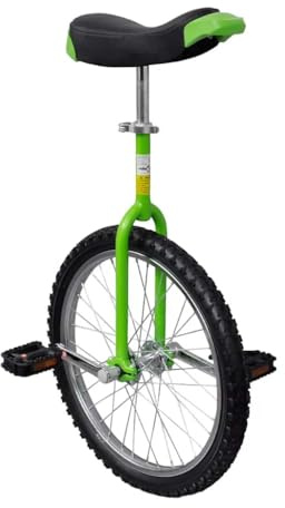 GeenYuu Monocycle réglable Vert 20 Pouces Cadre Acier siège Mousse pédale marquée équilibre Loisir Plein air Apprentissage jonglage acrobatie Sport Urbain