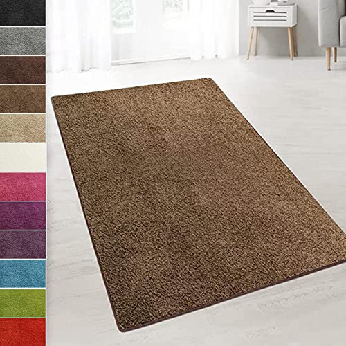 casa pura Shaggy Teppich Läufer Barcelona | weicher & Flauschiger Hochflor Wohnteppich für Wohnzimmer, Schlafzimmer, Kinkerzimmer, Flur mit Anti-Rutsch Unterseite | Meterware | 80x150cm | Hellbraun