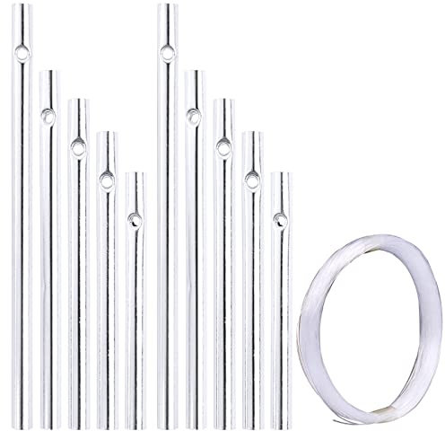 BHGT 20 Stück Windspiel Röhren Basteln - Aluminiumrohr Klangstäbe für Garten Deko - Metall Anhänger für Draußen - Aluminiumlegierungsrohre Zubehör
