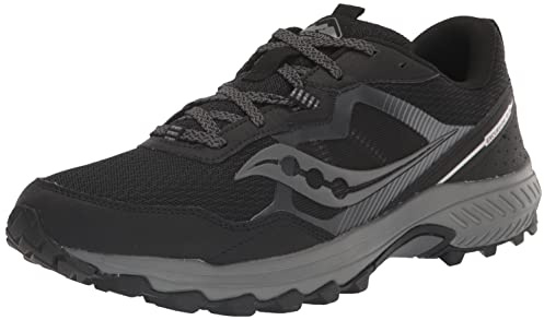 Saucony Men's Excursion TR16 Trail Running Shoe, Black/Charcoal, 10 Wide
