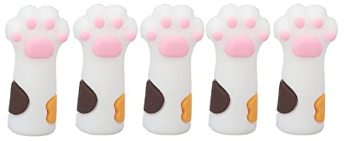 Protector de Cubierta de Tijeras para Cutículas, Cubierta de Cortador de Cutículas, Pinzas para Cortar Cutículas de Silicona, Protector de Cubierta de Tijeras para Uñas Y Uñas de los(Blanco)