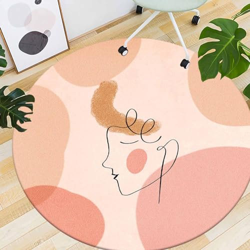 IUUUDDD Moderne minimalistische Teppiche runde Teppiche Creme-Rosé-Rosa 60cm 80cm 100cm 120cm 140cm 160cm 180cm 200cm weicher Teppich für Schlafzimmer Wohnzimmer Esszimmer