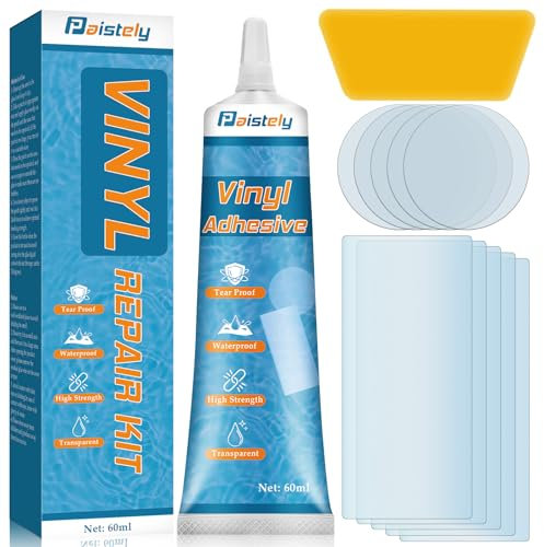 Pool Reparaturset, Salz-, Heißwasser- Und Uv-Beständiger Pool Flickzeug, PVC Reparaturset Repariert Eine Vielzahl Von Aufblasbaren Gegenständen, Einschließlich Whirlpools, Aufblasbare Spa-Pools (60ml)