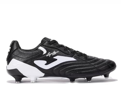 Joma Firm Ground Football Boots - Eagle, 38 to 46 - Made with High Performance Microfiber and Added Cleats for Weight Distribution and Better Grip, Black White, 10.5 UK