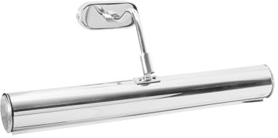 Bilderleuchte Messing massiv B: 40 cm schwenkbar in Silber glänzend für 2x E14 Premium Wandlampe Bilderlampe Wohnzimmer Flur