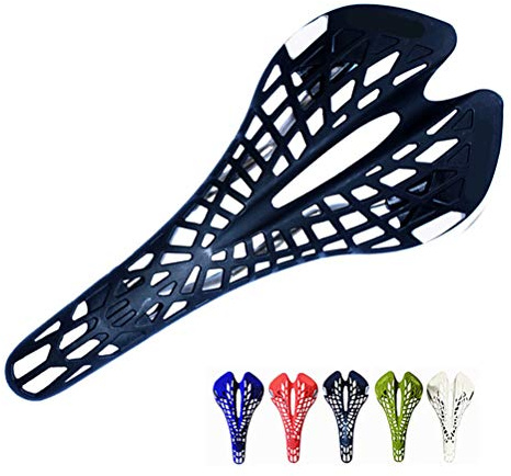 Lybunair Engineering Hohlsattel aus Kunststoff, leichtes, ergonomisches Mountainbike-Sattel-Sitzkissen für MTB, BMX-Fahrrad (Black)