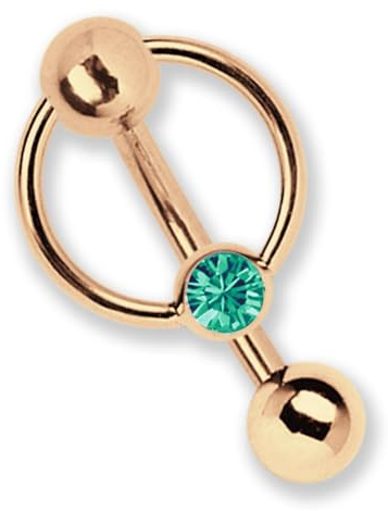 Modern Nature Piercing-Schmuck Piercing intimo o addominale a banana placcato oro rosa in 1,6 mm di spessore con sfera da 5 mm e BCR, acciaio 316L / PVD oro rosa