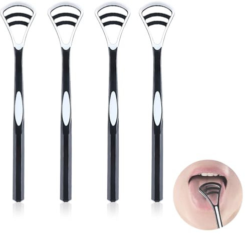 Pulisci Lingua, 4 Pezzi Nettalingua, Doppia Faccia Raschietto Lingua, Pulizia Lingua, Raschia Lingua Usato per Rimuovere Il Rivestimento Della Lingua e Rinfrescare lAlito pulisci lingua nettalingua