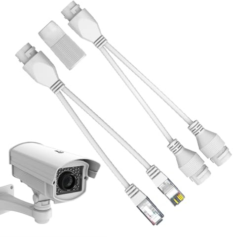 Divisor Ethernet de 1 a 2, adaptador divisor combinador Poe - Splitter Lan robusto e impermeable - Extensor Poe estable y vídeo fluido para la mayoría de los conmutadores Poe y cámaras de vídeo