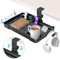 KDD Schublade Unter Schreibtisch - 360° Drehbar Unterbau Schublade mit Getränkehalter Schreibtisch, Headset Halterung, Handy & Tablet Schlitz und Steckdosenhalter für Zuhause Büro Zubehör