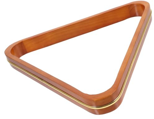 LAPYAPPE Billiard Triangle Rack – Gold Trimmed 52.4MM Pool Table Accessory Sturdy Wood Billiard Ball Holder for Snooker and Pool Games Essential Equipment for Players