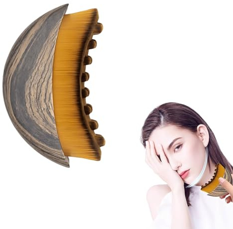 Brosse De Contour Lymphatique Pour Le Visage - Brosse Sèche Pour Le Visage Et Le Cou, ​Drainage Lymphatique​​ & Modelage Du Menton Design Ergonomique Massage Et Exfoliation En Douceur