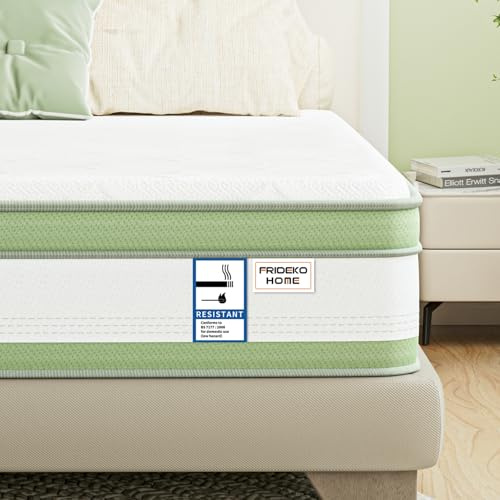 FRIDEKO HOME 27cm Double Mattress 4FT6 | Memory Foam & 7 Zone Orthopedic Pocket Sprung | Edge Support | Bamboo Fiber Fabric | Medium Firm 135x190x27 cm
