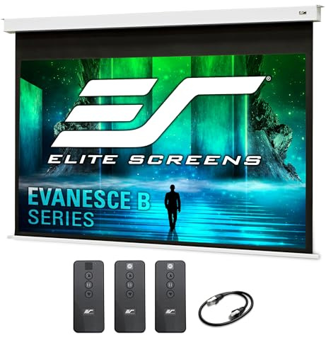 Elite Screens Recessed in-Ceiling Adjustable Vertical Drop Motorized Projector Screen, 110 inch with Extra 12 Drop, 8K/4K Ultra HD Ready Fiberglass Reinforced, EB110HW3-E12