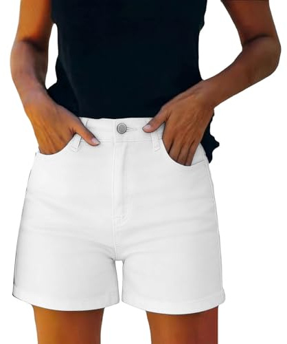 Pantalones Cortos Mujer Vaqueros Moda Casual Verano Shorts Mezclilla Moda Roto cordón Cintura Alta Slim Fit Vaquero Pantalones Cortos Fiesta cómodo Jeans Shorts