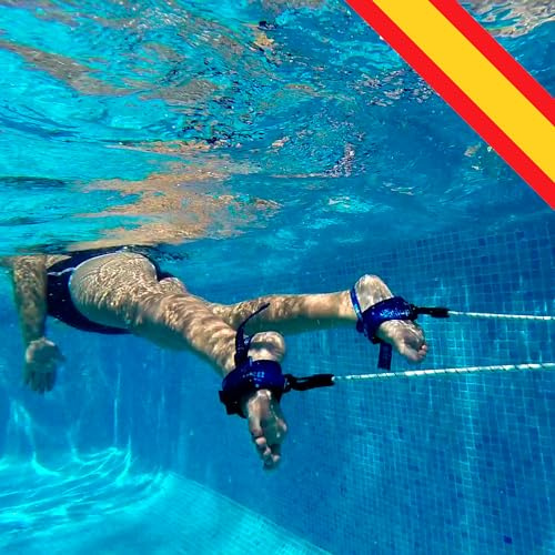Nadathlon - Fabricado en España - Natación Estática - Cuerda para Nadar en Piscina – Cinta para Nadar Piscina – Cinturon Natacion Adulto.