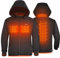 Heated Jacket for Men with Battery QC3.0 14400mAH with Detachable Hood and Waterproof& Windproof Outdoor Soft shell Jackets for Riding Bicycle and Motorcycle, Fishing, Snow Plow