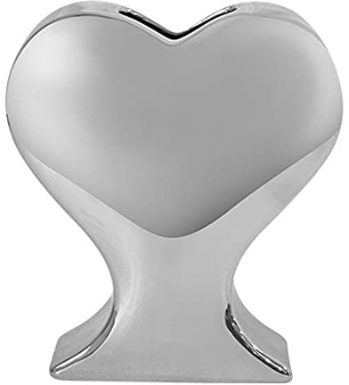 Herz-Vase, Einzigartige Moderne Kunstkeramikvasen für das Home Office dekorativ für Blumentopf Valentinstag Hochzeitsdekoration -Silber