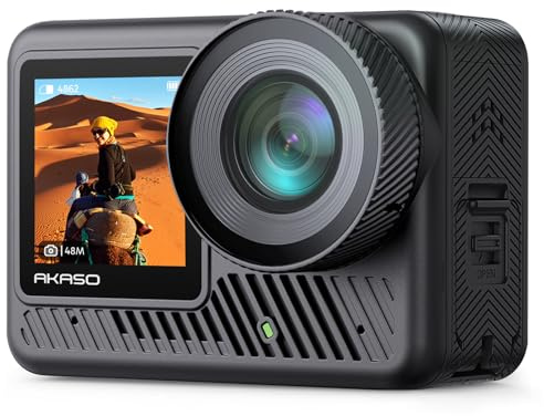 AKASO Brave 8 Lite 4K60 Action Camera - 33ft Waterproof Underwater Camera, 48MP Photo, Ultra HD Video, HDR, Touch Screen, 5G WiFi, SuperSmooth Stabilization, 8X Slow Motion with Helmet Accessories Kit