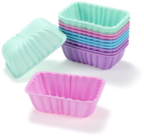 Mlying Mini Muffins Backform 12 Stück Silikon Mini Kastenform Kuchenform Klein Wiederverwendbar Backform