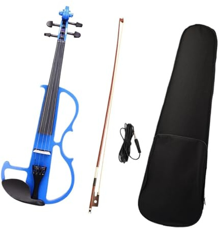 Set Violino Elettronico Blu Silent Set Da Trasporto Silenzioso Con Custodia Per Archetto
