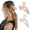 Hebterrka Elegante Haarklammern mit Schleife, stilvolle große Haarklammern für dünnes und dickes Haar | Schickes Haarstyling-Zubehör für Damen (Beige/Pink)