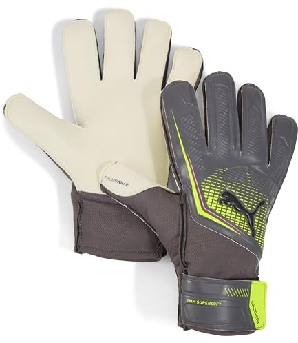 PUMA PUMA ULTRA Play RC, Guanti da portiere Ragazzi, Matte Aged Silver-Yellow Alert, 7