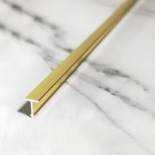 Raouoae Bandes De Transition En Aluminium Anodisé Pour Sols Stratifiés, Vinyle, Parquet - 125cmx2, Profilé De Finition En T, Moulure De Bordure De Porte, Solution Durable Pour Jonction De Sols Différe