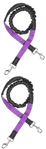 Supvox 2 Stück Haustierleine Hund Verstellbar Um Die Taille Hundeleine Kätzchengeschirr Und Leine Welpen Trainingsleine Stoßdämpfende Bungee Leine Hundezuggeschirr Hundeband Metall