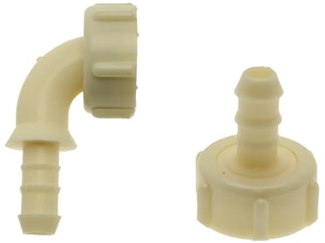 CyberSunrise Tvättmaskin & Diskmaskin Uttag Slang Anslutningsbeslag x 2 - Rak slangadapter & vinklad slangadapter - Både med 3/4 tum F-mutter x 3/8 tum svans
