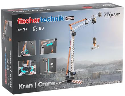 fischertechnik Crane 576103 – pädagogisches Konstruktionsspielzeug, Kran-Spielzeug-Bausatz für Kinder ab 7 Jahren, orange, Middelgroot