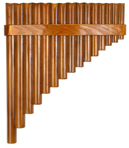 Reinscer naturlig bambuflöjt, panflöjtblåsinstrument, handgjord panflöjt, 15 toner i G-dur, högerhänt modell, enkel installation