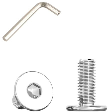 Viti a Testa Piatta M6 X 12 con Esagono Incassato, viti Brugola Testa Bombata con Flangia, Acciaio Inox A2 V2A Viti (40 Pezzi)