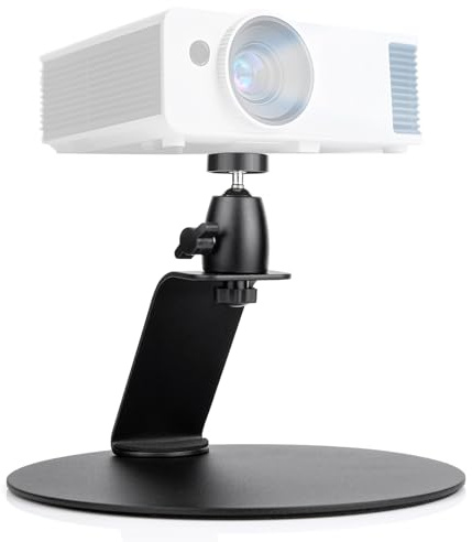 OJTOJT Porta Proiettore Da Tavolo, Supporto Proiettore Tavolo Con Interfaccia A Vite Da 1/4 Di Pollice, Supporto Proiettore Con Rotazione A 360°, Per Home Cinema, Sala Giochi, Ufficio (B)