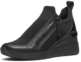 Michael Kors Women's Willis Wedge Trainer, Black/Black, 9.5