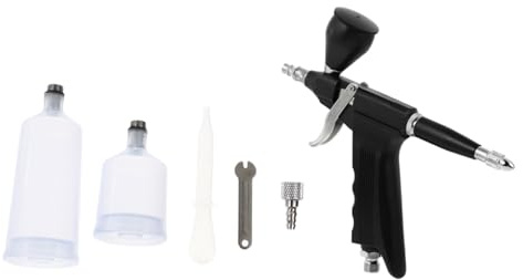 VILLCASE Kit Aerografo Alluminio Leggero per Pittura Modelli, Nail Art e Decorazioni, Controllo Pressione Aria per Verniciatura Uniforme, Pratico Strumento per Artisti e Hobbisti