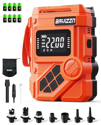 BAVIZZN 22Psi Rechargeable Sup Pump 59.2WH Paddle Board Electric Pump 45W | Type C Electric Paddle Board Pump Inflator And Deflator 12V Dc For Paddle Board,Boat,Kayaks,Water Sports
