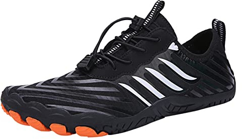 Chaussures pieds nus pour homme - Antidérapantes - Légères - Pour l'été, la randonnée, le cyclisme, l'escalade, le tennis, la course à pied, Noir , 41 1/3 EU