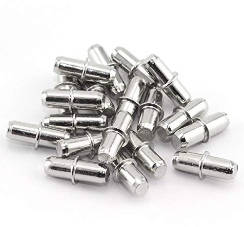 Lind Kitchen 20pcs 5x16mm Shelf Supports Pegs Studs Nickel Plated Finish Adjustable Shelves Bracket Holder Furniture Hardware Cupboard Cabinet Wardrobe Shelf Pins