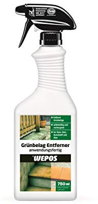 Wepos Grünbelag Entferner Anwendungsfertig 750ml | selbsttätig und vorbeugend | für Stein, Holz, Kunststoff und Glas