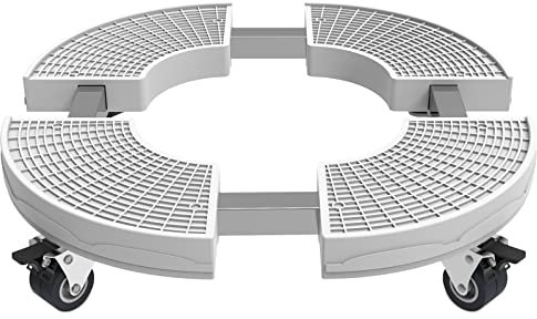 KELIXU Plant Caddy with Wheels Adjustable 38-50CM, Heavy Duty Rolling Plant Stand 190 KG Load-bearing Capacity, Indoor Outdoor Large Plant Cart Dolly with Casters Plant Roller Tray, White