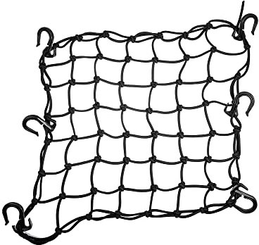X AUTOHAUX 1pcs 40x40cm 49 Holes Motorcycle Luggage Cargo Net Black